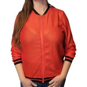 Conrad C Mesh Full Zip Up Red Jacket Pre-owned Red Sheer Jersey Material